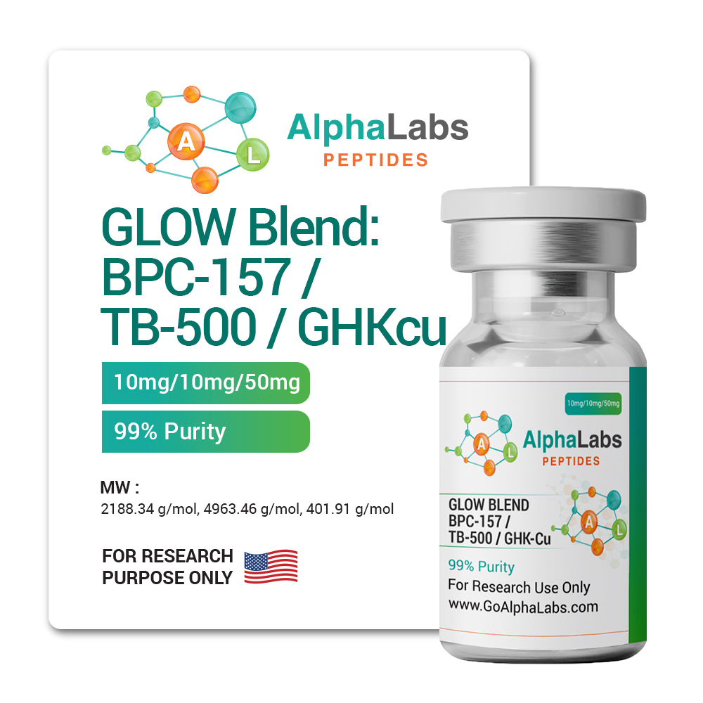 GLOW Blend: BPC-157 (10mg) / TB-500 (10mg) / GHKcu (50mg) - Image 2