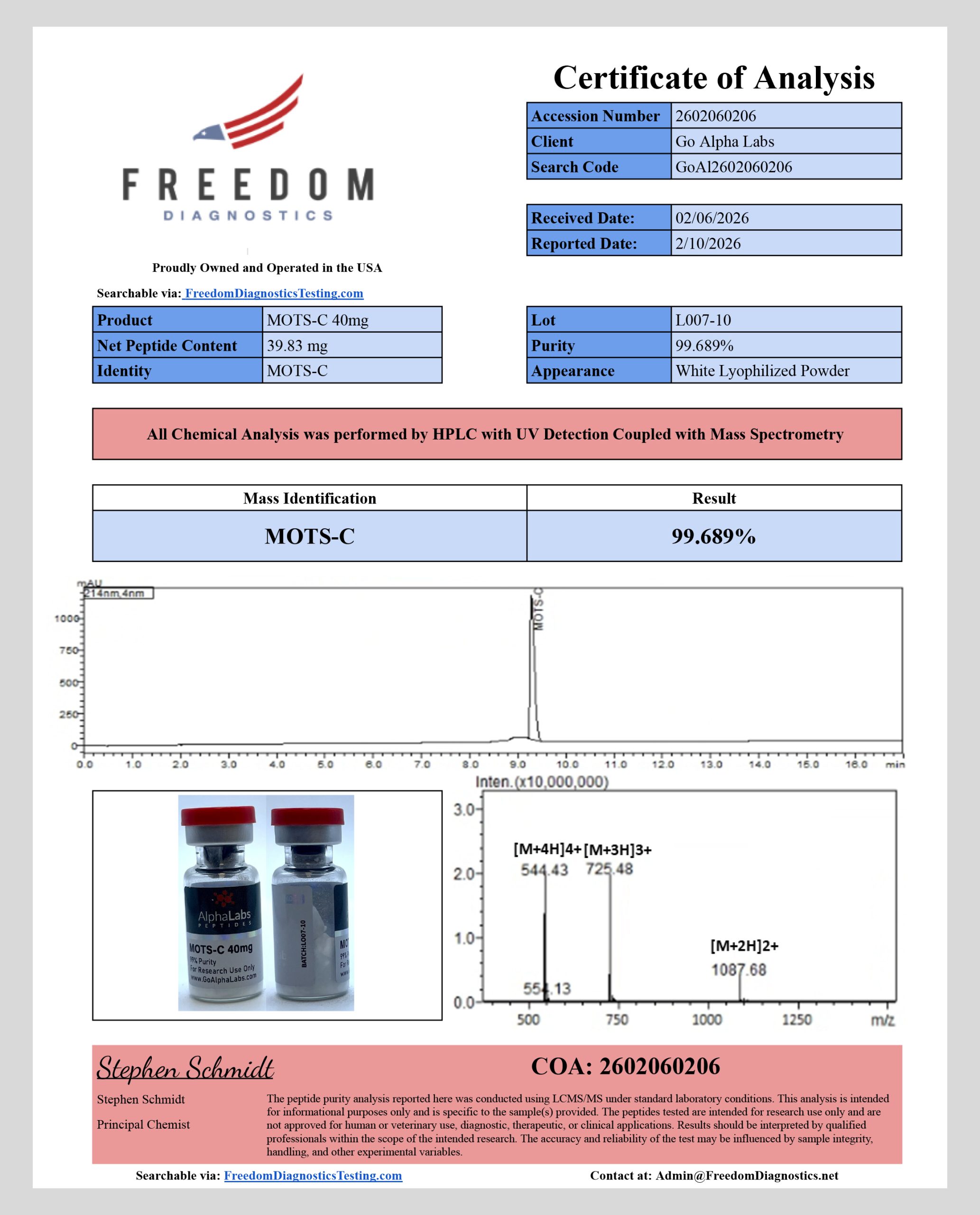 MOTS-C (40mg) (10 Vials) - Image 4